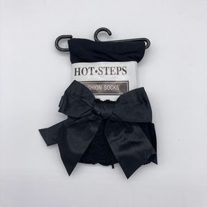 Hot Steps Black Fashion Sock With Bow New Style 9540AK Hand Wash Shoe Sizes 5-10